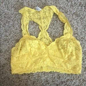 Free People Yellow Halter Bralette